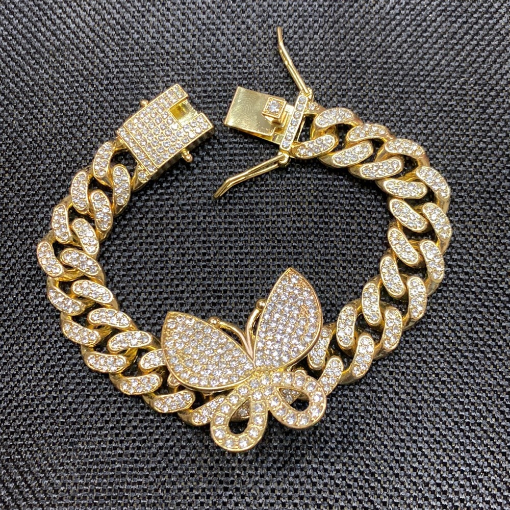 18kt gold plated emesly solid Miami Cuban link chain for women